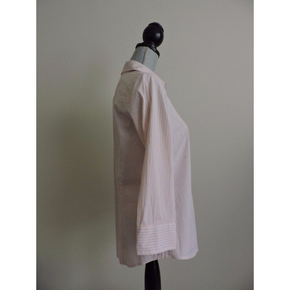 J Crew Haberdashery Shirt Refined Stretch Sz M Button Down Striped Career Blouse - Picture 3 of 6